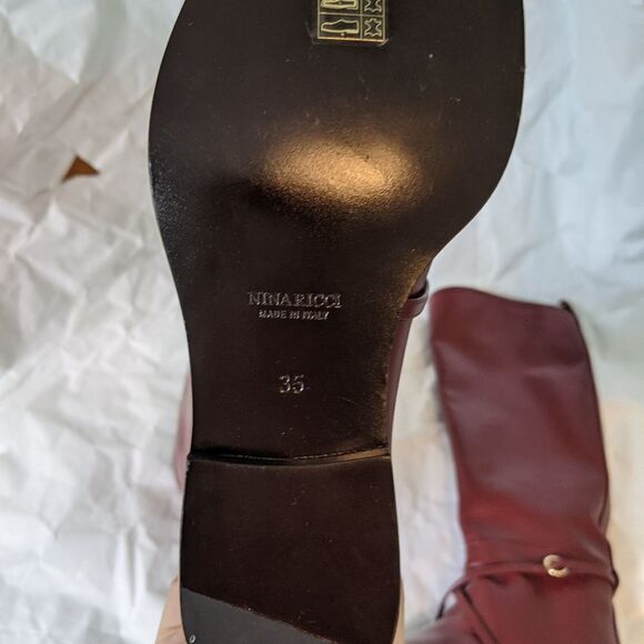 NINA Ricci Bordeaux leather boots 5(35) BNWOB - Picture 5 of 8